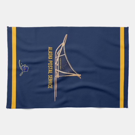 Alaska Dog Sled Postal Carrier Theedoek (Horizontaal)