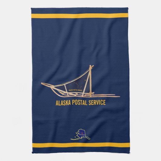 Alaska Dog Sled Postal Carrier Theedoek (Verticaal)