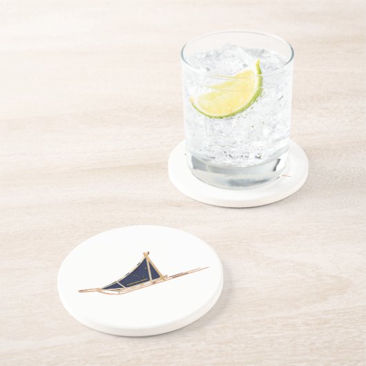 Alaska Dog Sled Postal Carrier Zandsteen Onderzetter (Zijkant)