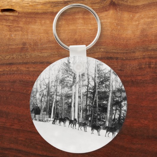Alaska Dog Sledding Sleutelhanger (Voorkant)