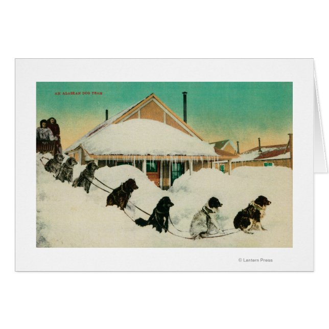 Alaska Dogsled Team rust in SnowState (Voorkant Horizontaal)