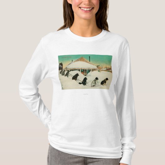 Alaska Dogsled Team rust in SnowState T-shirt (Voorkant)