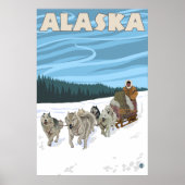 Alaska - Dogsledding Poster (Voorkant)