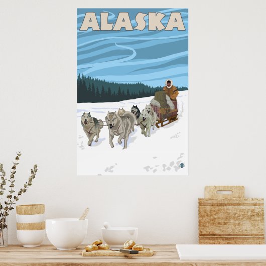 Alaska - Dogsledding Poster (Keuken)