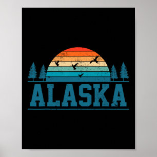 Alaska Ducks gans Hunting Hunt Retro Gift Poster