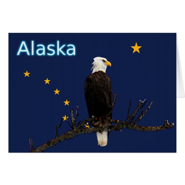 Alaska Eagle en Flag (Voorkant Horizontaal)