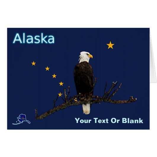 Alaska Eagle en Flag (Voorkant Horizontaal)