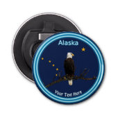 Alaska Eagle en Flag Button Flesopener (Voorkant)