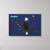 Alaska Eagle en Flag Canvas Afdruk (Voorkant)