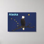 Alaska Eagle en Flag Canvas Afdruk (Voorkant)