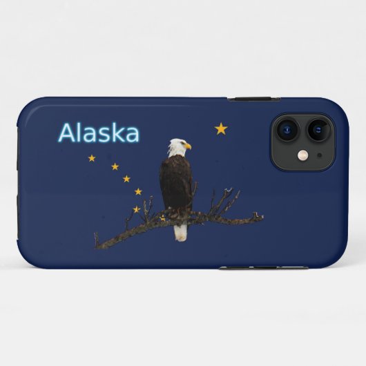 Alaska Eagle en Flag Case-Mate iPhone Case (Achterkant (horizontaal))