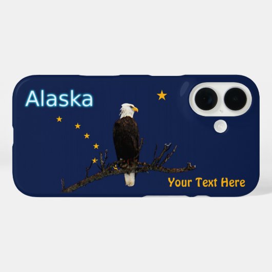 Alaska Eagle en Flag Case-Mate iPhone Case (Achterkant (horizontaal))