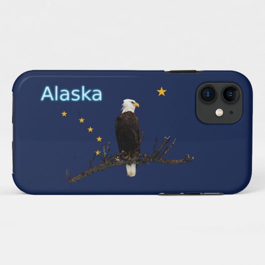 Alaska Eagle en Flag Case-Mate iPhone Case (Achterkant (horizontaal))