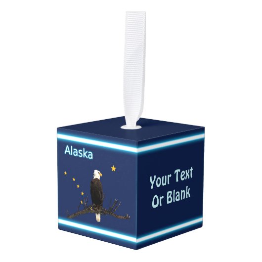 Alaska Eagle en Flag Decoratie (Voorkant hoekig)
