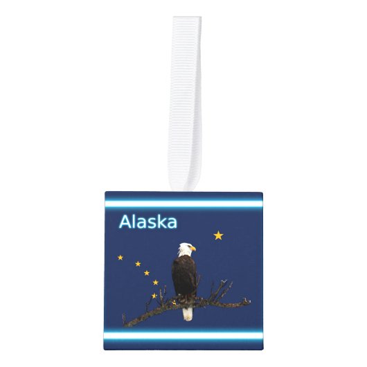 Alaska Eagle en Flag Decoratie (Voorkant)