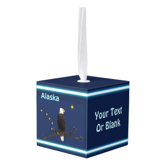 Alaska Eagle en Flag Decoratie (Achter hoekig)