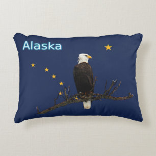 Alaska Eagle en Flag Decoratief Kussen