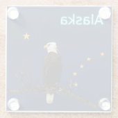 Alaska Eagle en Flag Glazen Onderzetter (Achterkant)