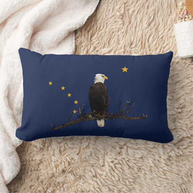 Alaska Eagle en Flag Kussen (Deken)