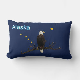 Alaska Eagle en Flag Kussen