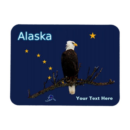 Alaska Eagle en Flag Magneet (Horizontaal)