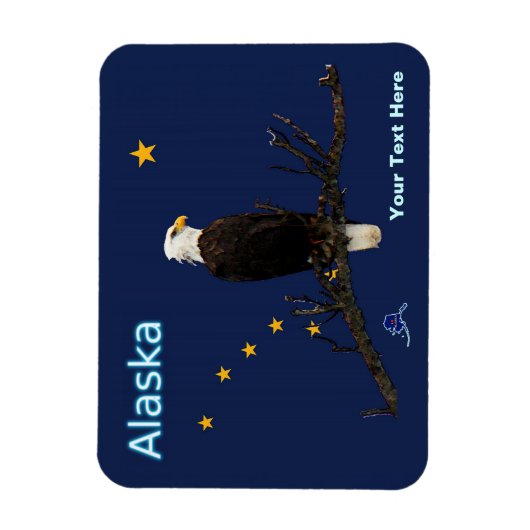 Alaska Eagle en Flag Magneet (Verticaal)