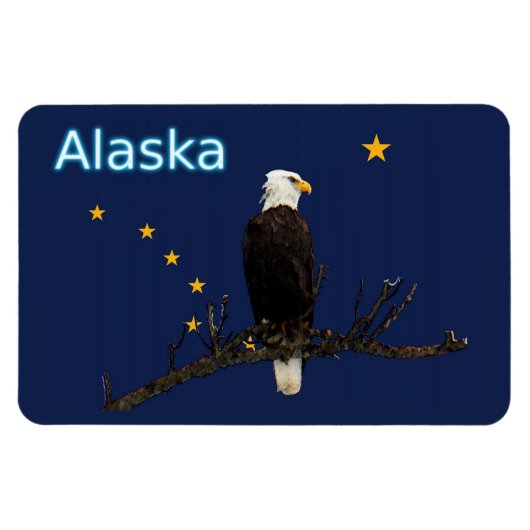 Alaska Eagle en Flag Magneet (Horizontaal)