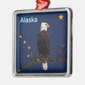 Alaska Eagle en Flag Metalen Ornament (Links)