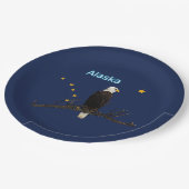 Alaska Eagle en Flag Papieren Bordje (Gekanteld)
