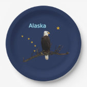 Alaska Eagle en Flag Papieren Bordje (Voorkant)
