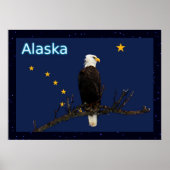 Alaska Eagle en Flag Poster (Voorkant)