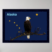 Alaska Eagle en Flag Poster (Voorkant)