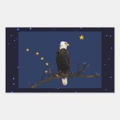 Alaska Eagle en Flag Rechthoekige Sticker (Voorkant)