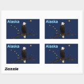 Alaska Eagle en Flag Rechthoekige Sticker (Vel)