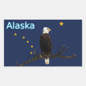 Alaska Eagle en Flag Rechthoekige Sticker (Voorkant)