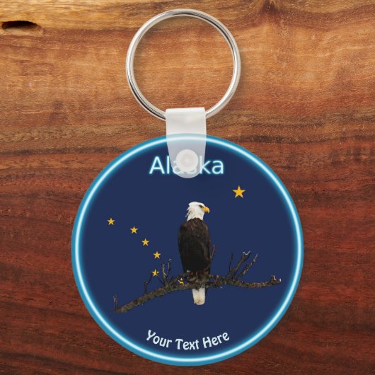 Alaska Eagle en Flag Sleutelhanger (Voorkant)