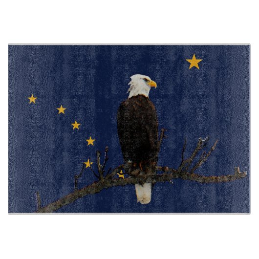 Alaska Eagle en Flag Snijplank (Voorkant)