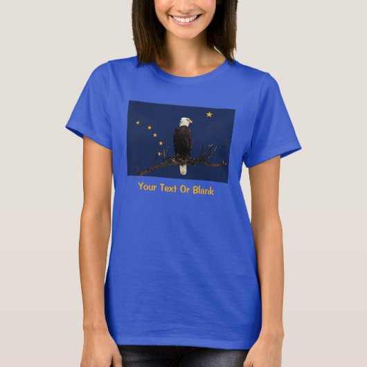 Alaska Eagle en Flag T-shirt (Voorkant)
