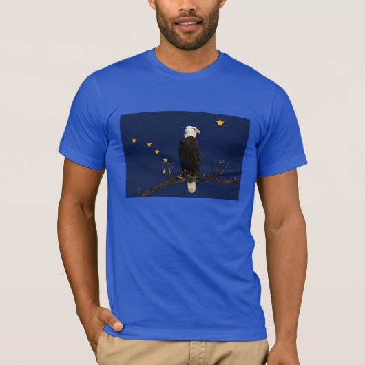 Alaska Eagle en Flag T-shirt (Voorkant)