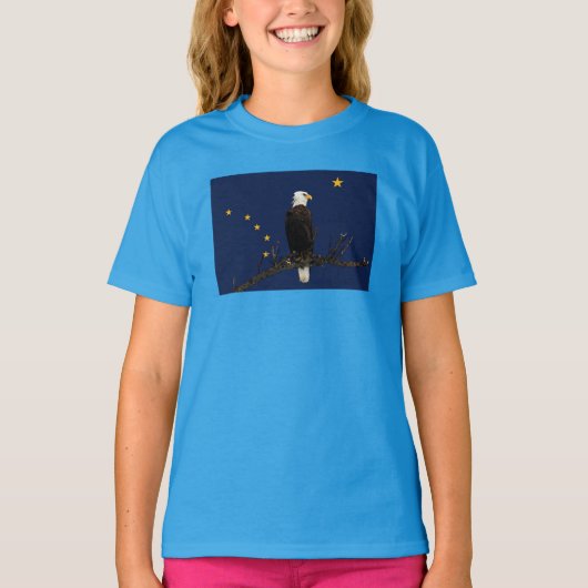 Alaska Eagle en Flag T-shirt (Voorkant)