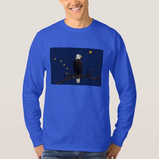 Alaska Eagle en Flag T-shirt (Voorkant)