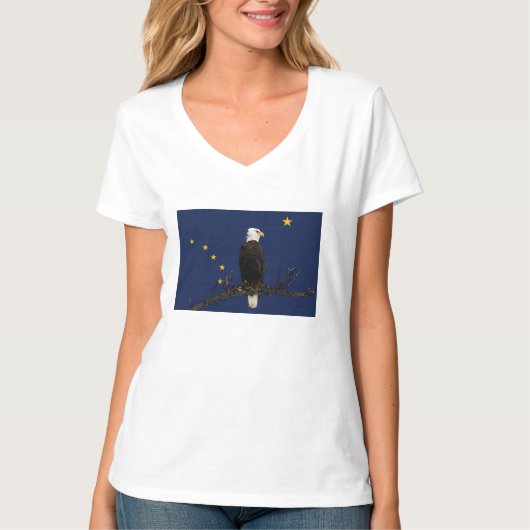 Alaska Eagle en Flag T-shirt (Voorkant)