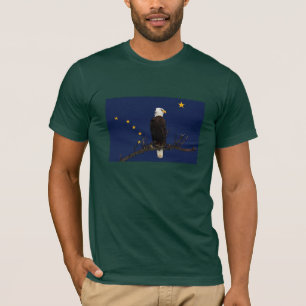 Alaska Eagle en Flag T-shirt