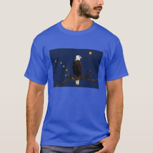 Alaska Eagle en Flag T-shirt