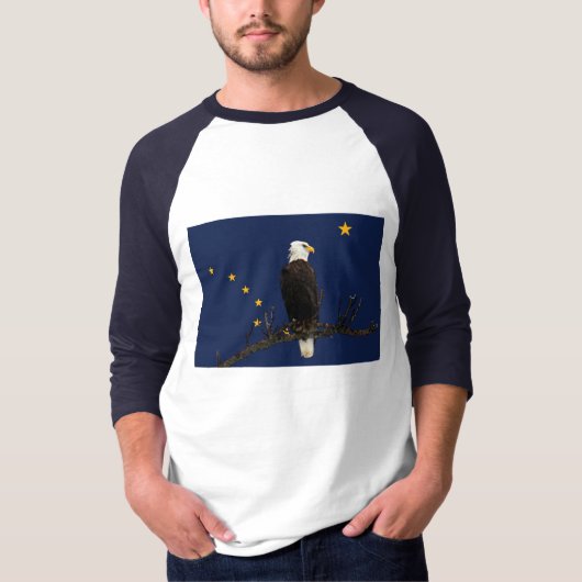 Alaska Eagle en Flag T-shirt (Voorkant)