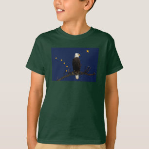 Alaska Eagle en Flag T-shirt