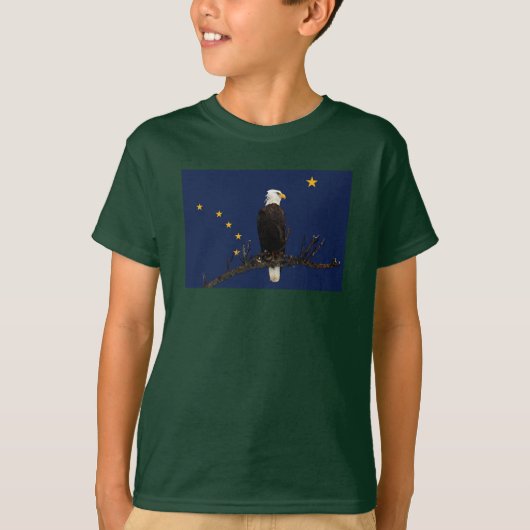 Alaska Eagle en Flag T-shirt (Voorkant)