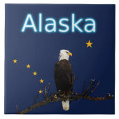 Alaska Eagle en Flag Tegeltje (Voorkant)