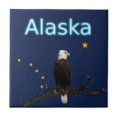 Alaska Eagle en Flag Tegeltje (Voorkant)
