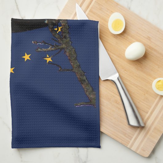 Alaska Eagle en Flag Theedoek (Quarter Fold)